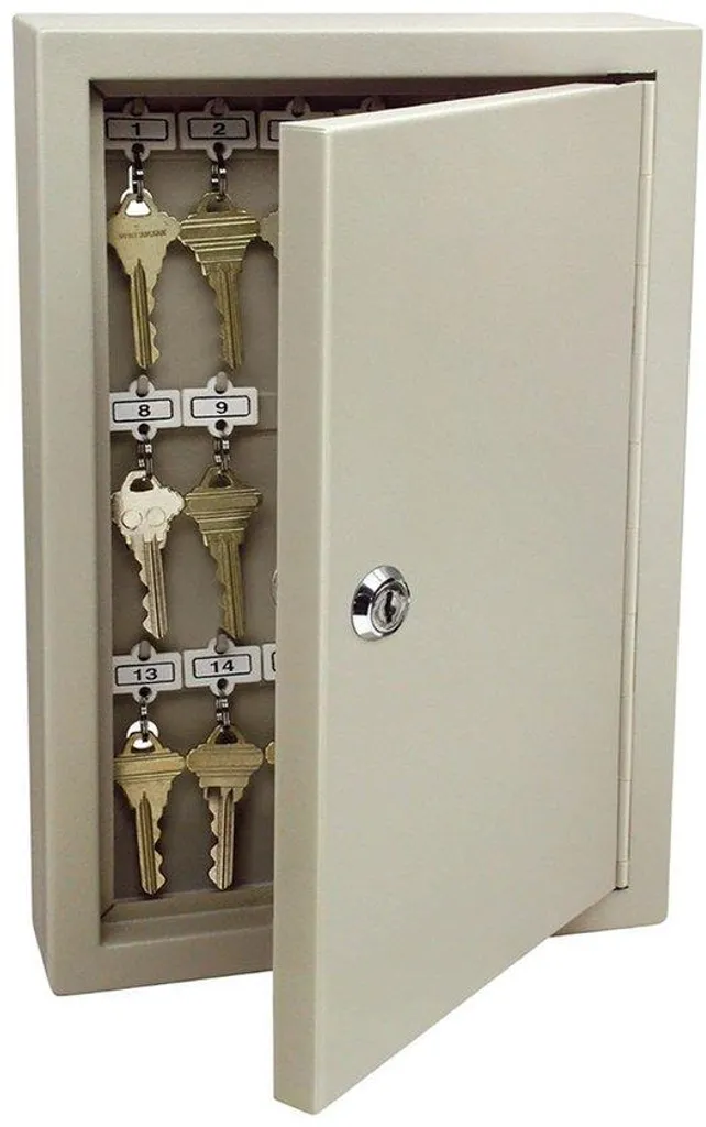 Sécurisez vos accès avec l'armoire 30 clés encastrable gris argile pro