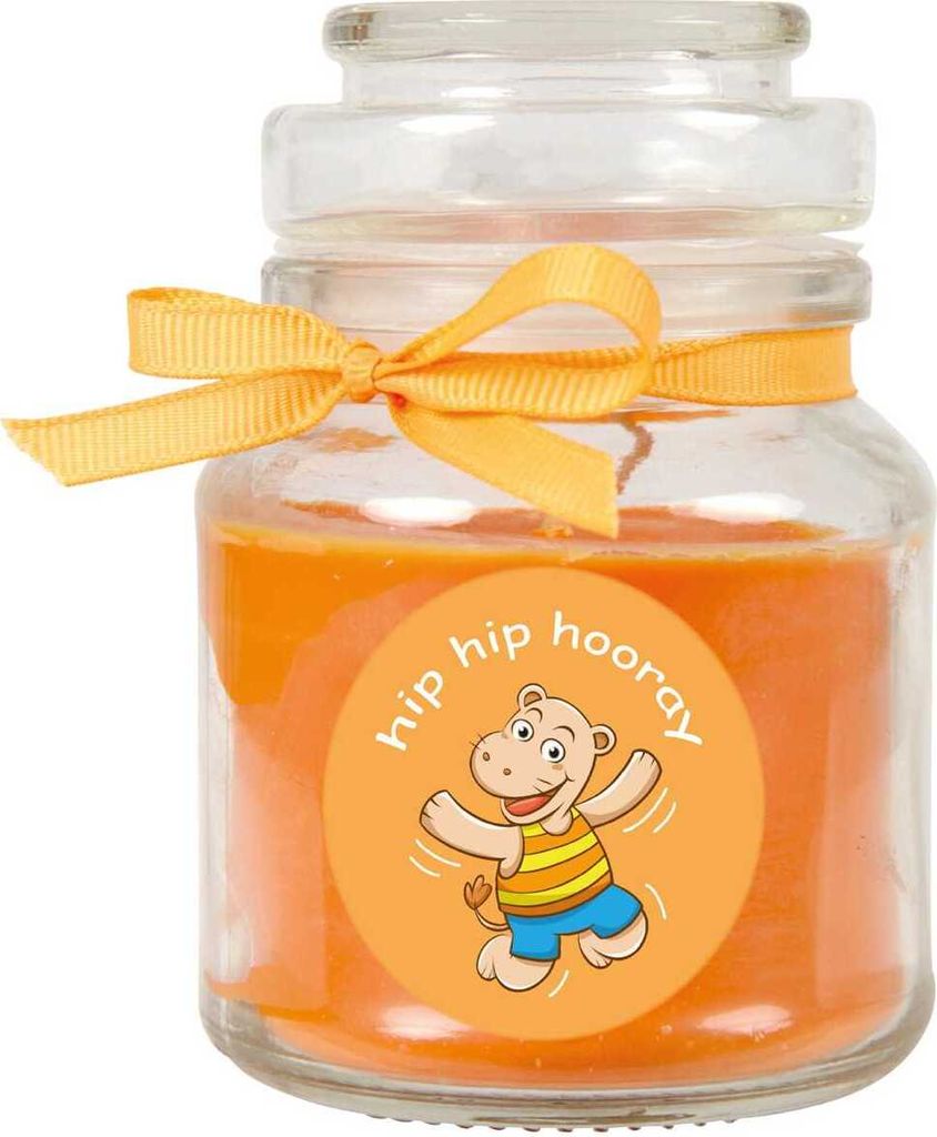 Duftkerze im Bonbonglas "Comic", Duft: Honigmelone ( Orange Produktbild 