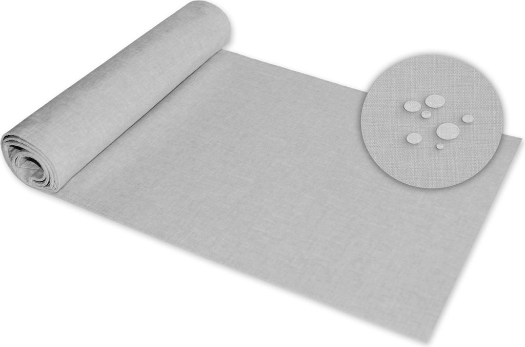 Tischläufer 40x100 cm silber Leinenoptik beschichtet Produktbild 