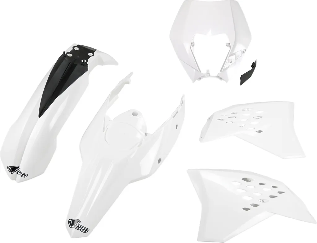 Ensemble de plastiques KTM EXC 2011 UFO Plast blanc 5 pièces complet