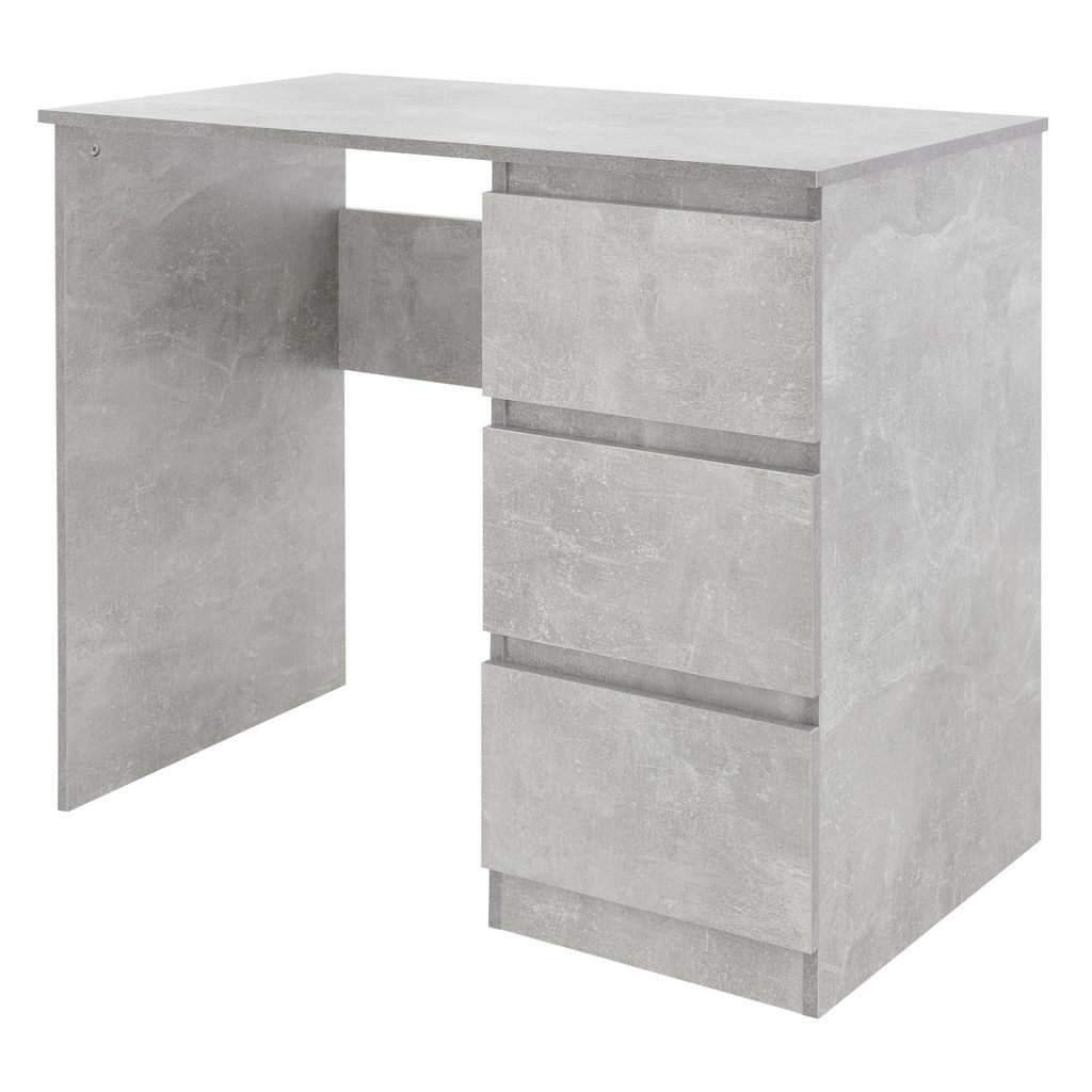 ML-Design Schreibtisch mit 3 Schubladen, 90x76x50 cm, Grau Produktbild 