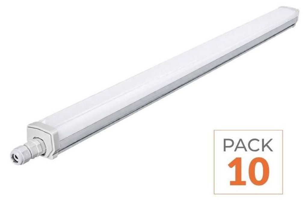10er-Pack – Wasserdichte LED-Lichtleiste, 150 cm, 46,5 W, 120 lm/W – Warmweiß 2300 K – 3500 K