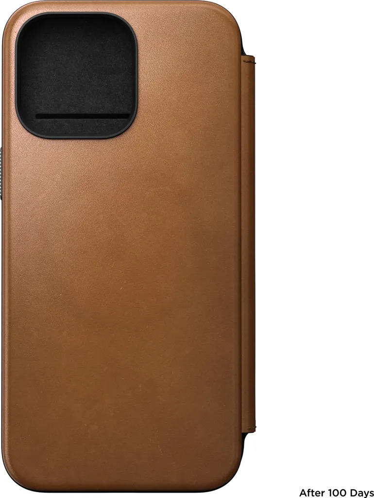Custodia a Libro Nomad iPhone 15 Pro Max Marrone Inglese - Pelle Vera - 8