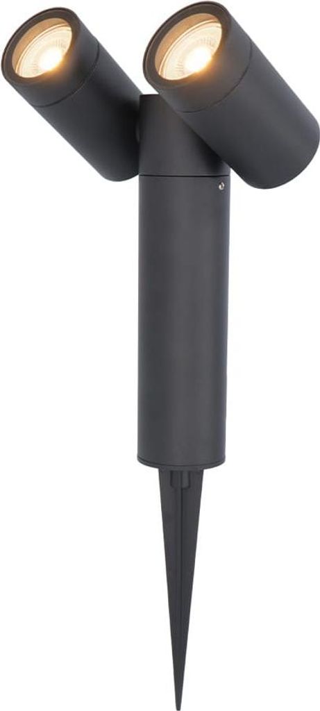 hoftronic LED Gartenstrahler Doppel 8W 690lm 2700K IP65 Schwarz