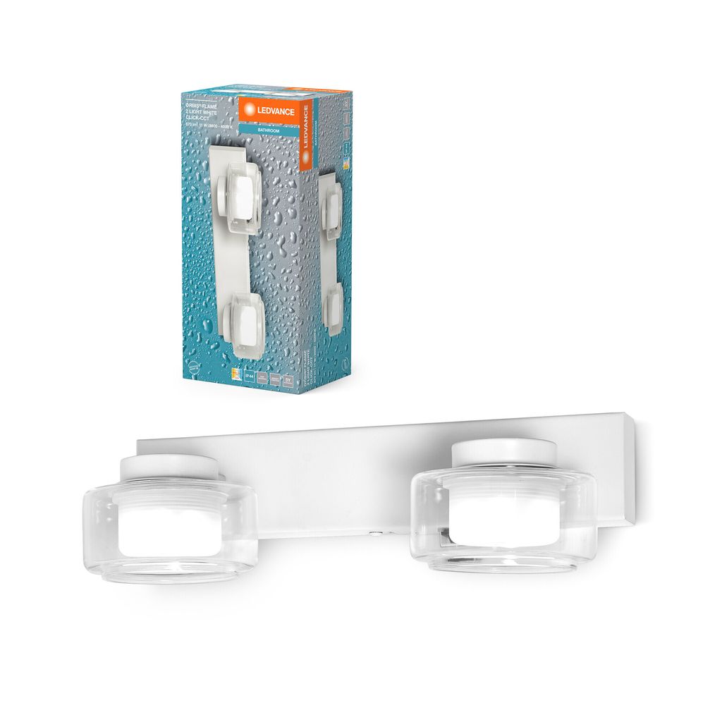 Ledvance LED Wandleuchte Orbis Flame weiß IP44 2 x 5,5W Produktbild 
