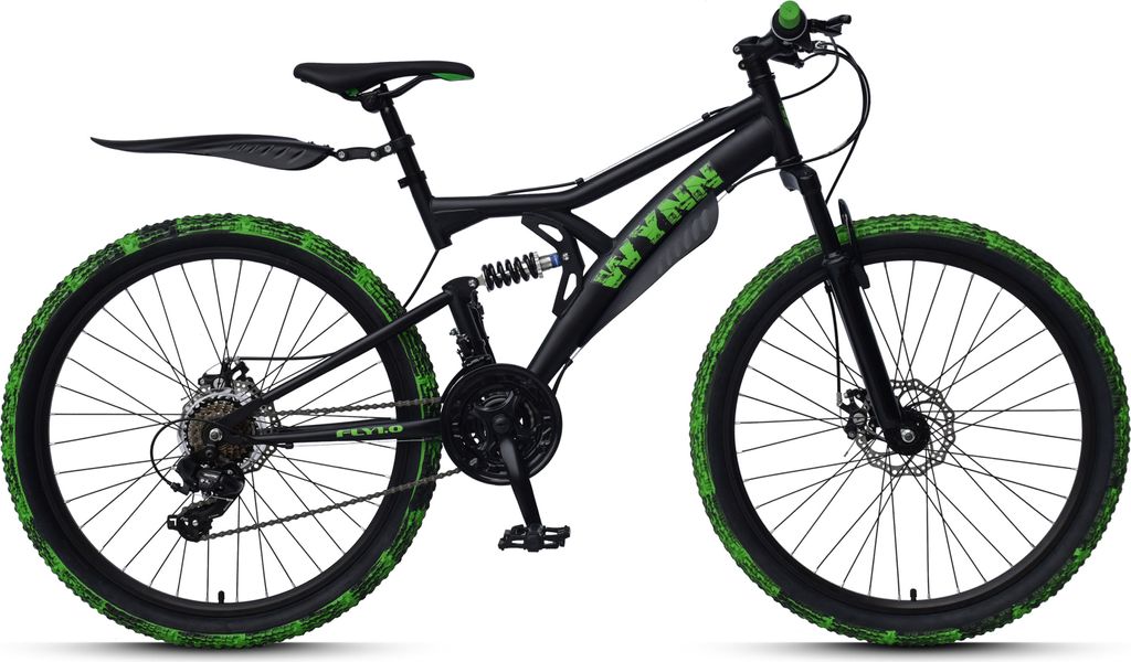 WYNN Mountainbike Fully 26 Zoll FLY1.0 schwarz-grün Produktbild 