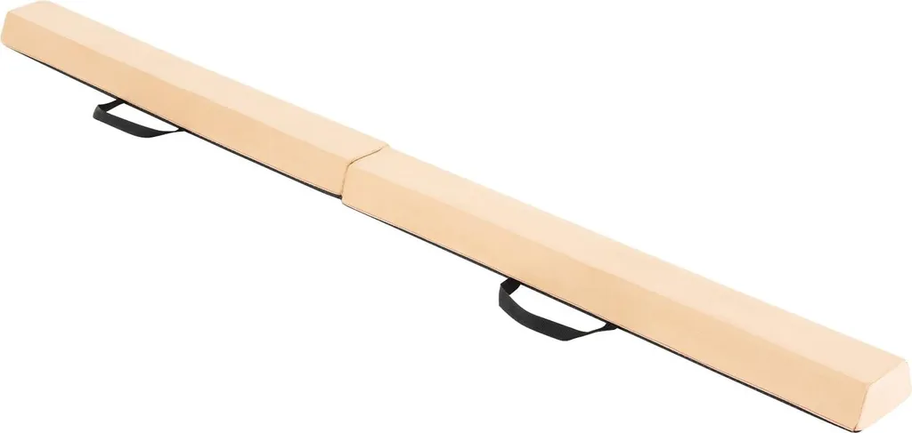 Poutre gymnastique 210cm antidérapante beige avec mousse haute densité