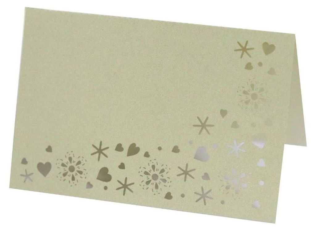50pcs Laser Cut Sweet Heart & Flower Seating Tischkarten Für Party Hochzeit Treffen, Gefaltet Größe 9cm X 6cm(Grün)