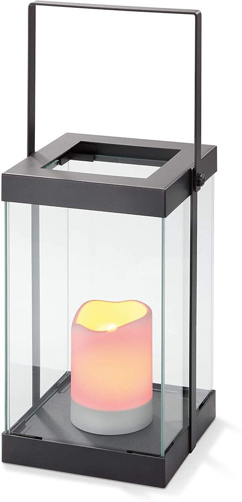 LED Laterne 'Garda', Metall, Kunststoffkerze, Timer