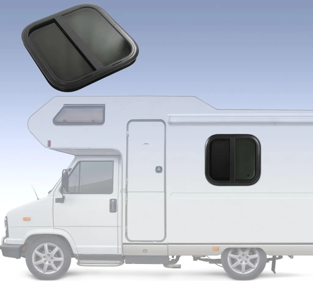 Baie coulissante de camping-car 500x500 mm avec cadre en aluminium