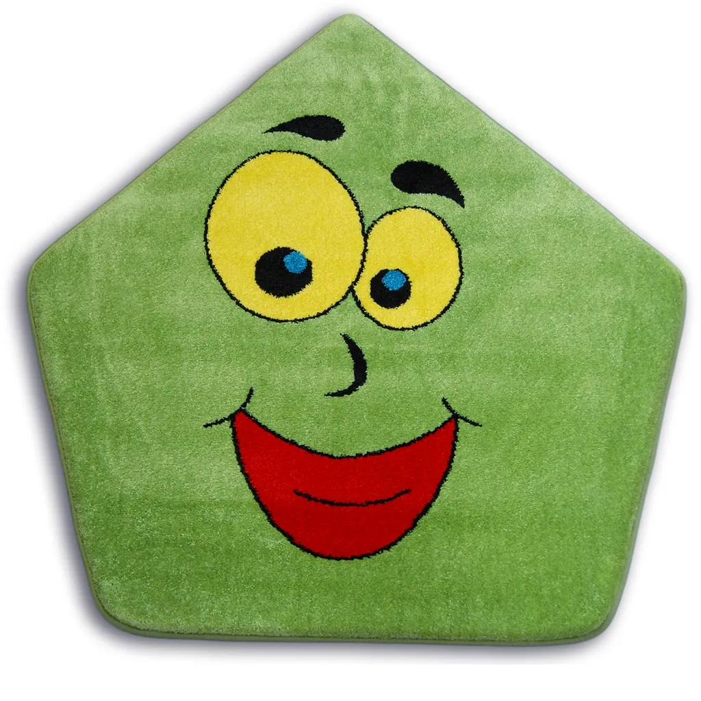 Tapis de Salon Rond Vert 100 cm Pentagone 1553 - Déco Moderne de Qualité