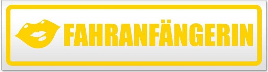 Kiwistar Fahranfänger Kussmund Magnetschild Schild magnetisch - 20cm Gelb - Magnetfolie für Auto PKW Kfz