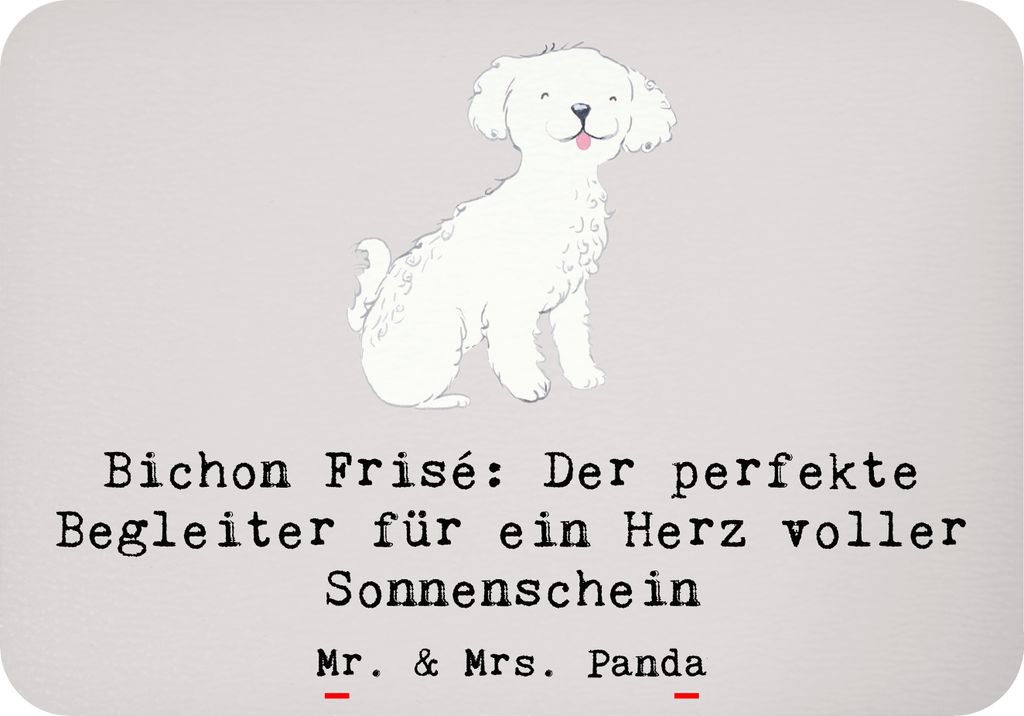 Mr. & Mrs. Panda magnet Bichon Frisé Freude - Grau Pastell - Geschenk, Familienhunde, zettelhalter, Hunderassen, Hund, Herz voller Sonnenschein, K...