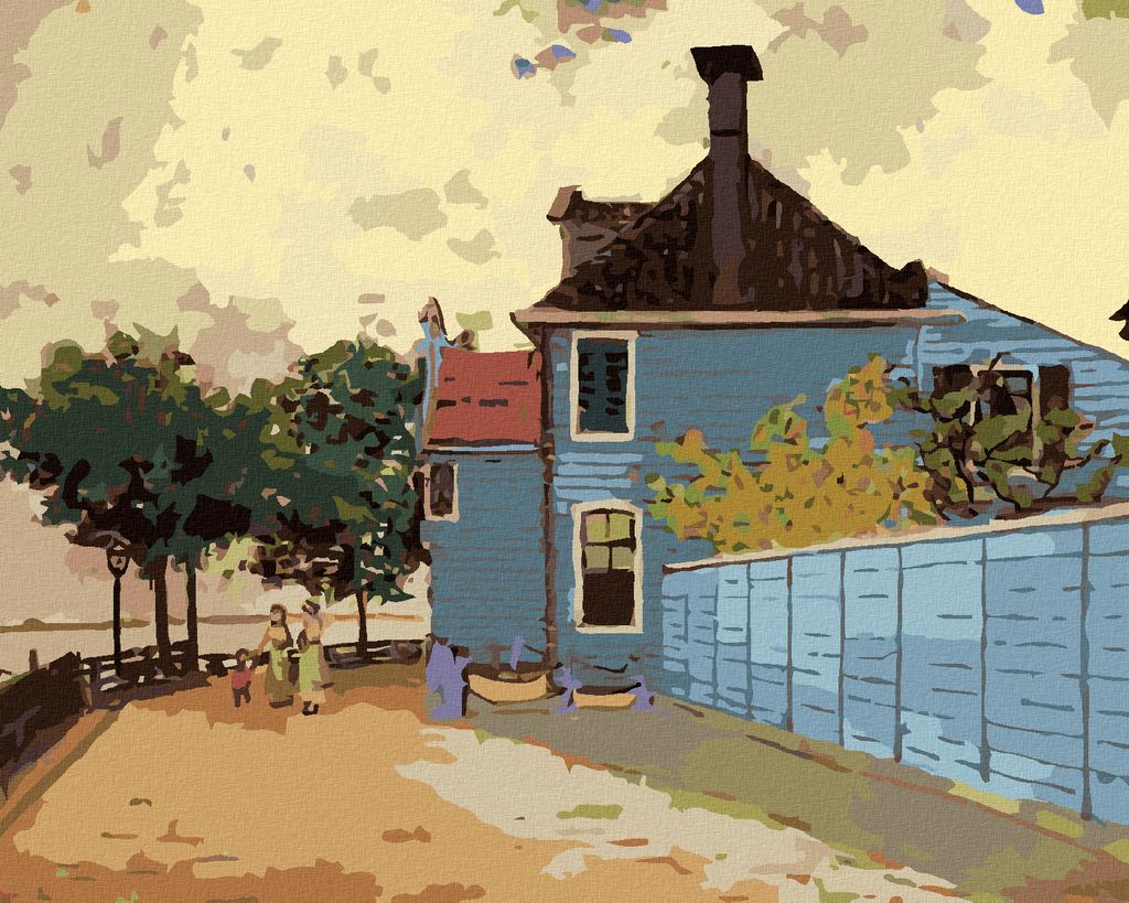 Zuty - Malen nach Zahlen - DAS BLAUE HAUS IN ZAANDAM (CLAUDE MONET), 40x50 cm, ohne Keilrahmen