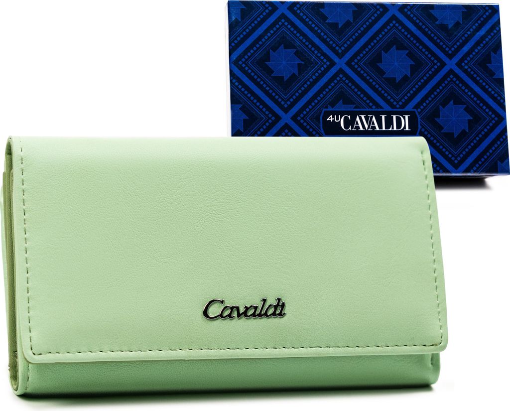 4U Cavaldi | Mittlere Damengeldbörse, aus , Grün, 14x9 cm