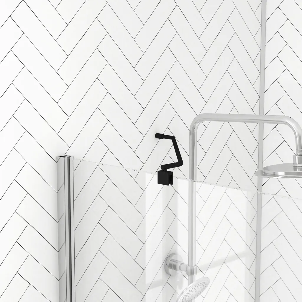 Solution de fixation d'angle noire pour stabiliser une douche italienne - 3