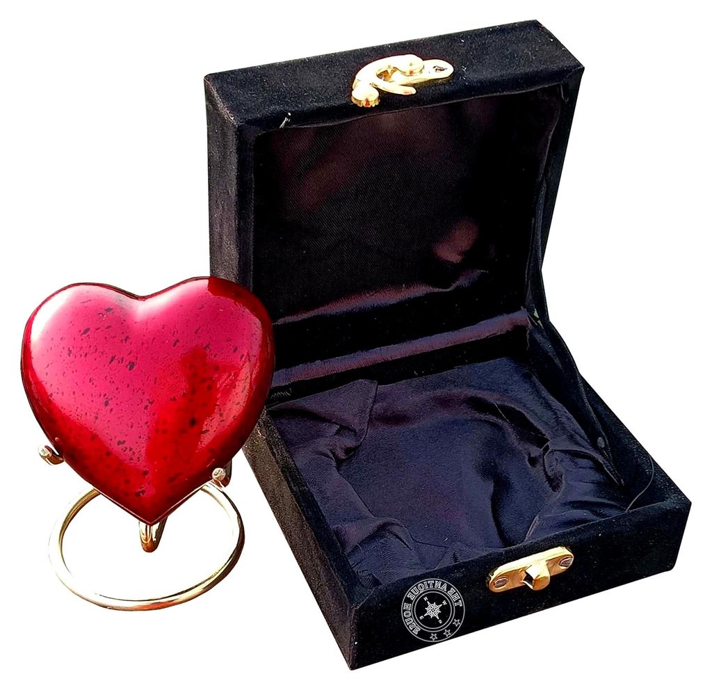 Mini-Urne in Herzform mit Ständer, für geliebte Mädchen und Jungen, kleine rote Herz-Urne für menschliche Asche, geeignet als Geschenk zum Vale...