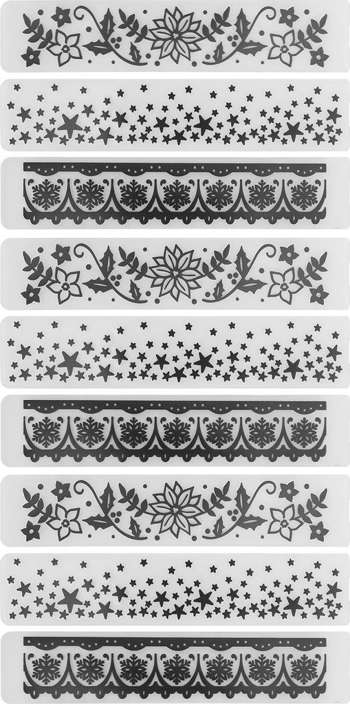 9 Stück Prägeordner DIY Kunststoff konkav-konvex geprägte Vorlage Papierhandwerk für Karten-Sammelalbum