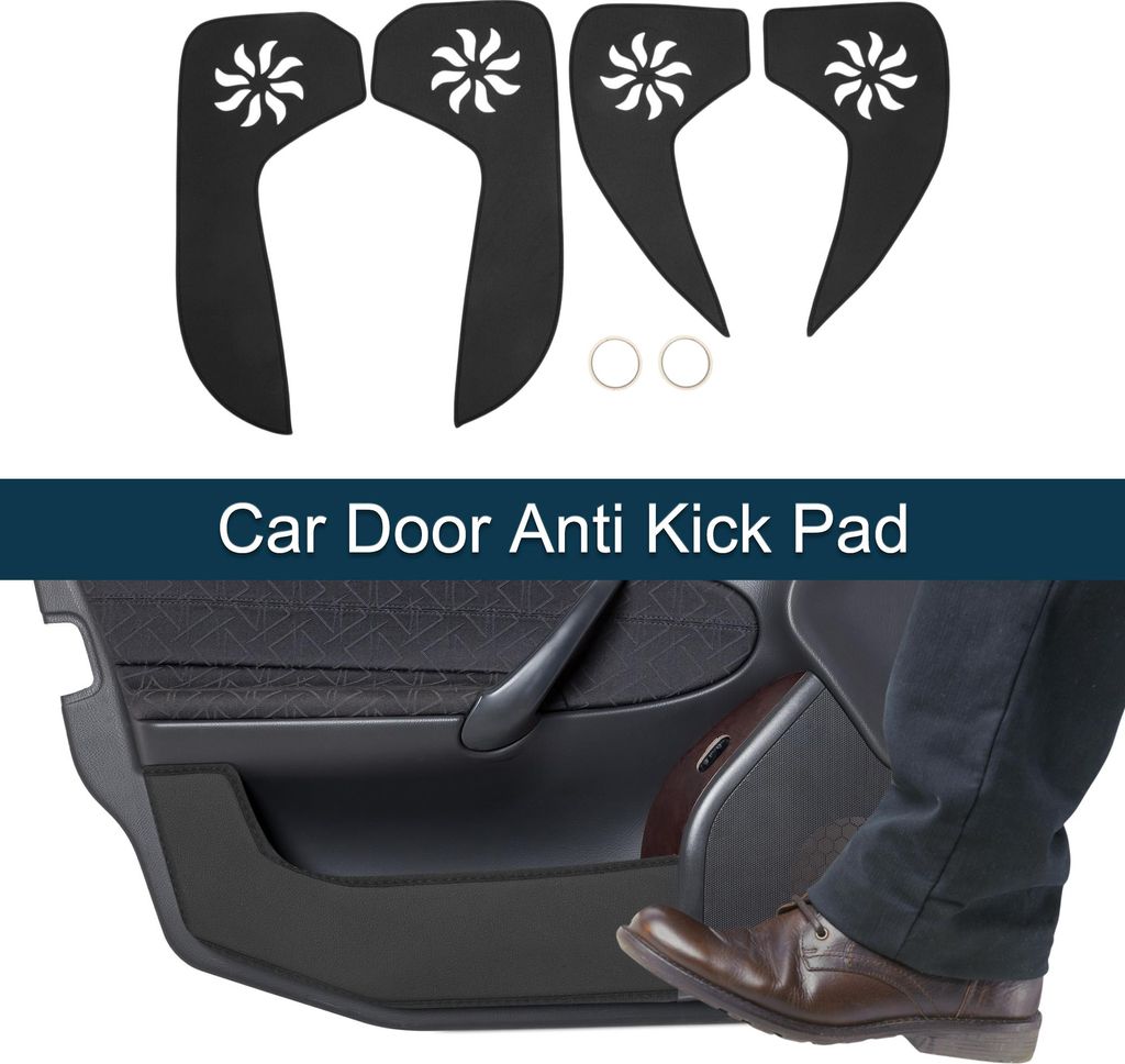 Auto-Tür Anti-Kick-Pad-Aufkleber aus Leder für Jeep Cherokee 2016 Türkantenschutz Innenzubehör Schwarz 1 Set