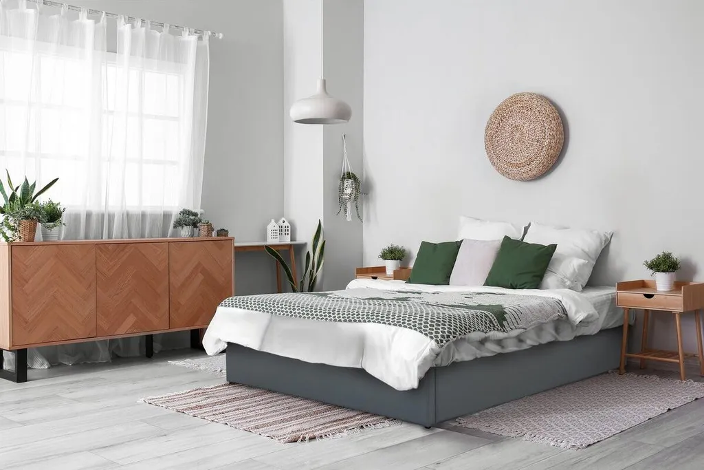 Lit coffre 2 places 140x190 cm Ava gris en similicuir pour adulte