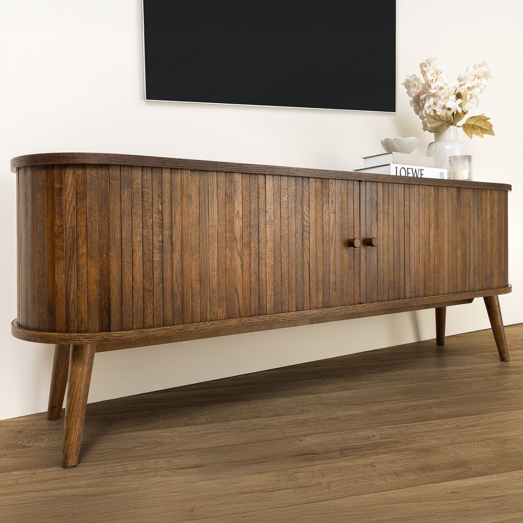 riess-ambiente Retro TV-Board VALHALLA WOOD 160cm smoked Eiche Lowboard TV-Schrank Kommode