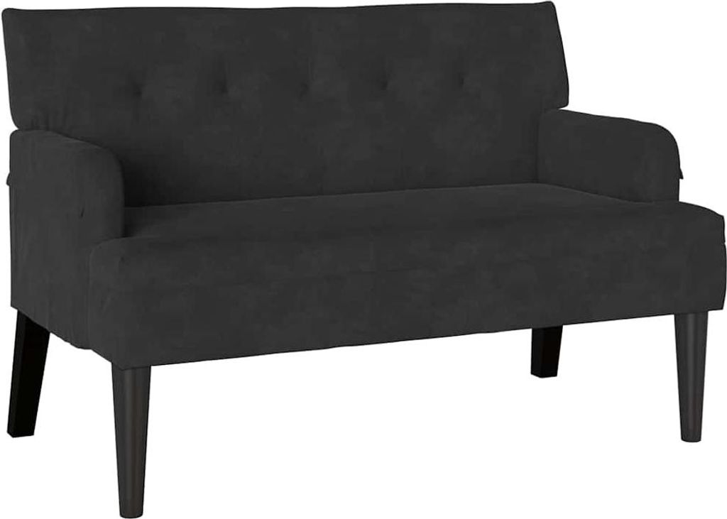 vidaXL Canapé Chesterfield Schwarz 112 x 65.5 x 75 cm Samt Image du produit 
