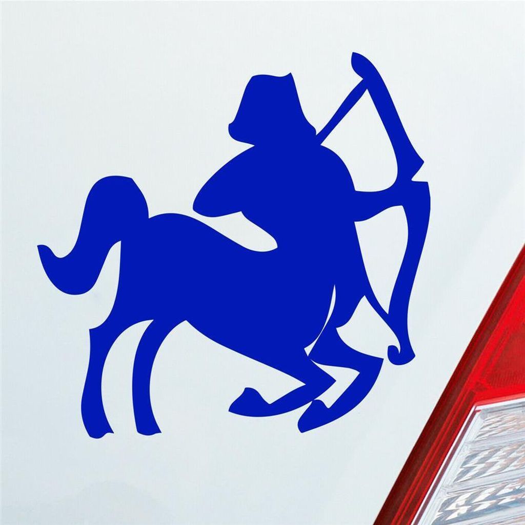 Auto Aufkleber Sternzeichen Schütze PKW Car KFZ Roller 10x10 cm Dunkelblau Sticker Heckscheibenaufkleber