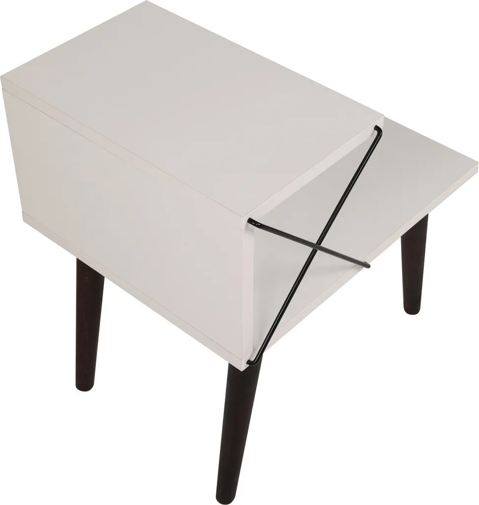 Table de chevet stable Cross blanche 50 cm pour petites chambres