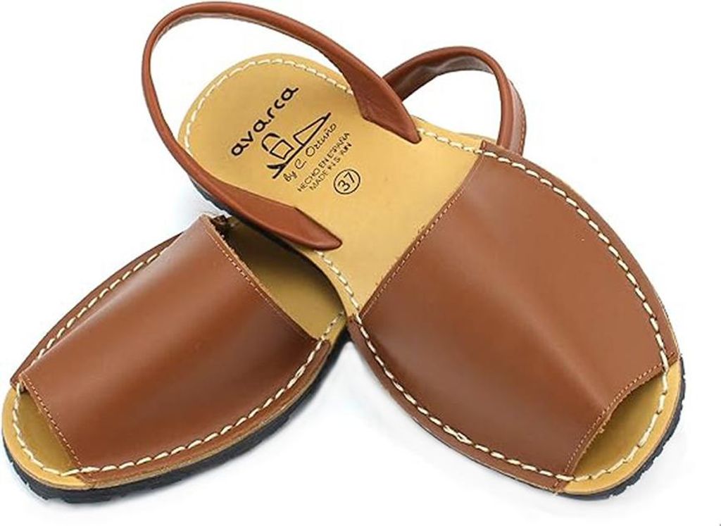 Avarcas Minorquine Sandalen, Uni, Naturleder, Braun, 39 EU