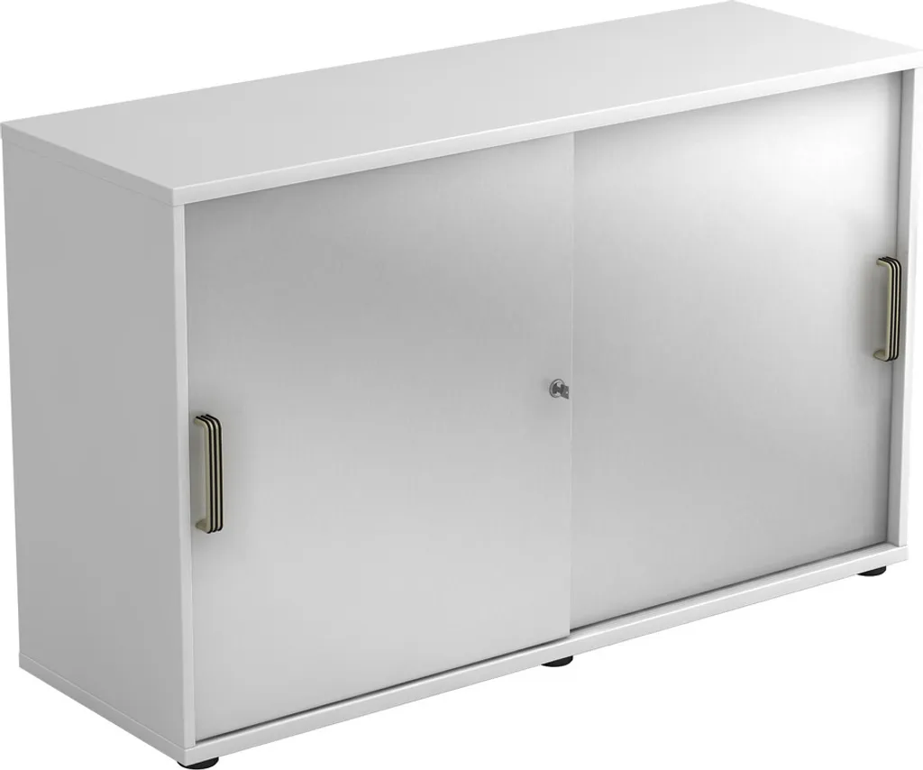 Armoire de rangement à portes coulissantes 2 HC design blanc épuré