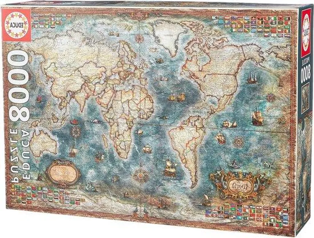 Puzzle 8000 pièces carte du monde illustrée haute définition pour expert