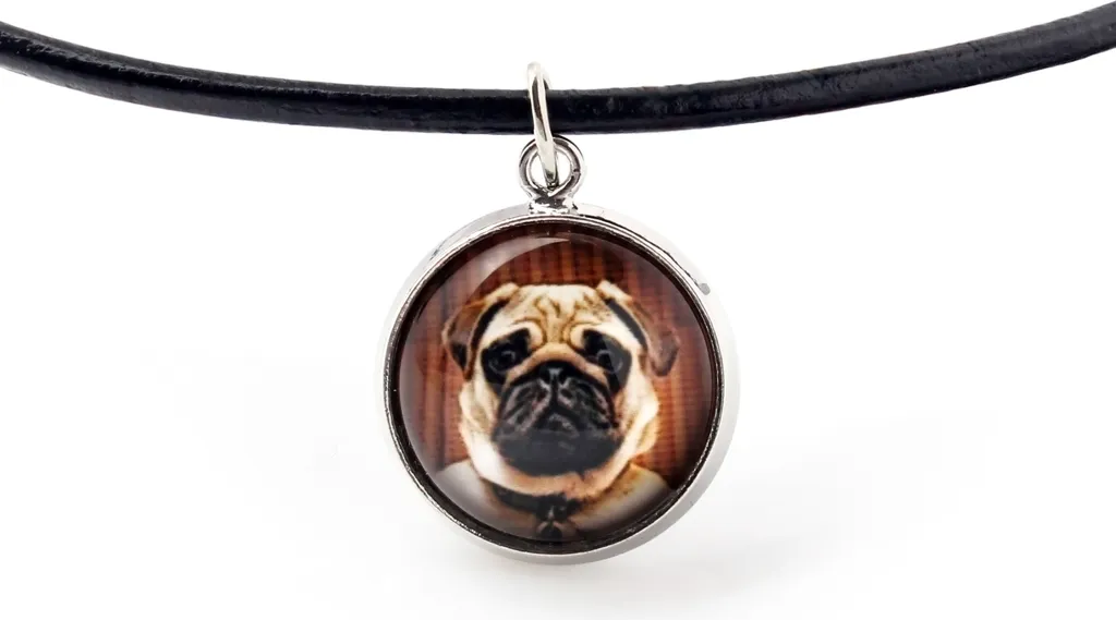 Collana Ricordo Mops con Foto - Artigianato Art-Dog di Qualità