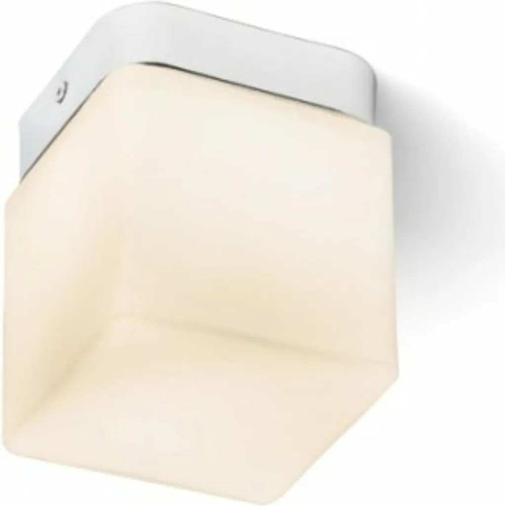 Plafonnier ESICA SQ chrome 230V LED 6W IP44 3000K pour salle de bain