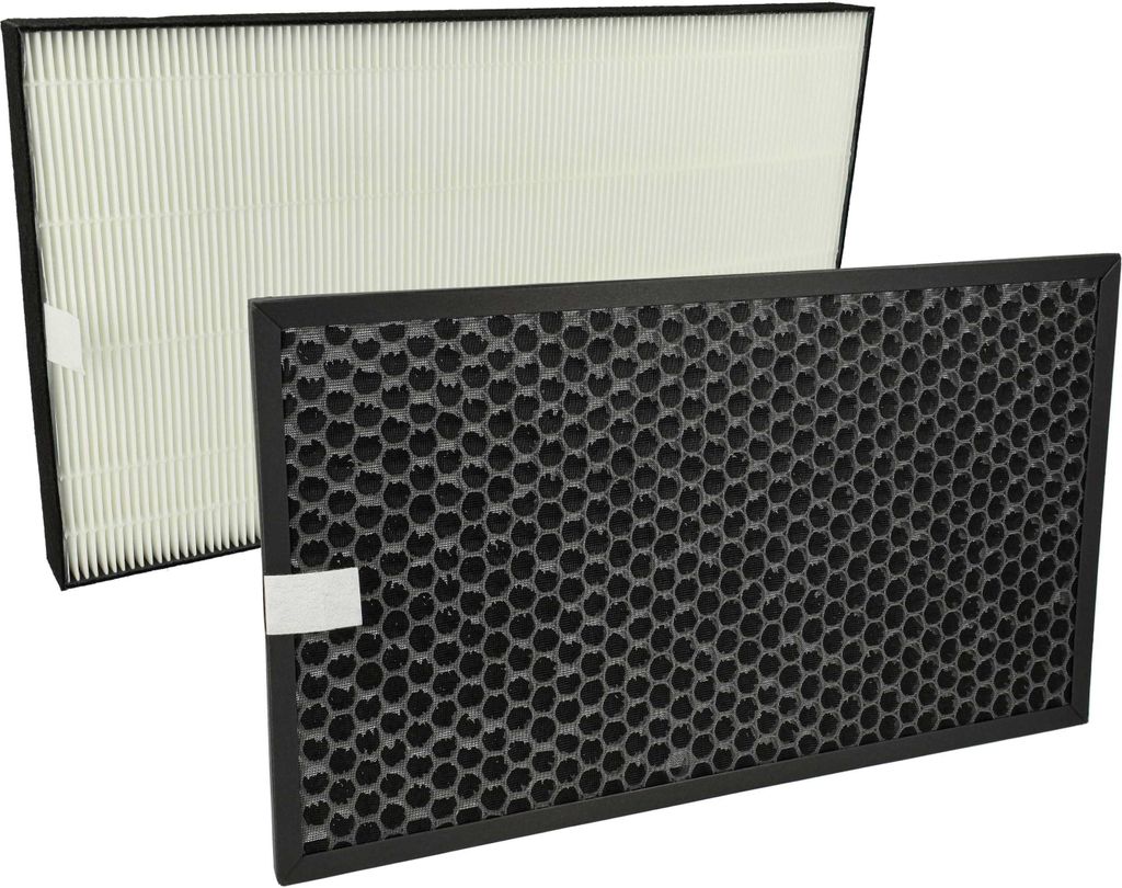 vhbw 2-teiliges Filter-Set kompatibel mit Sharp KC-D40EUW, KC-F32, KC-D50EUW, KC-G40EUH, KC-D40EUB Luftreiniger - HEPA-Filter, Aktivkohlefilter