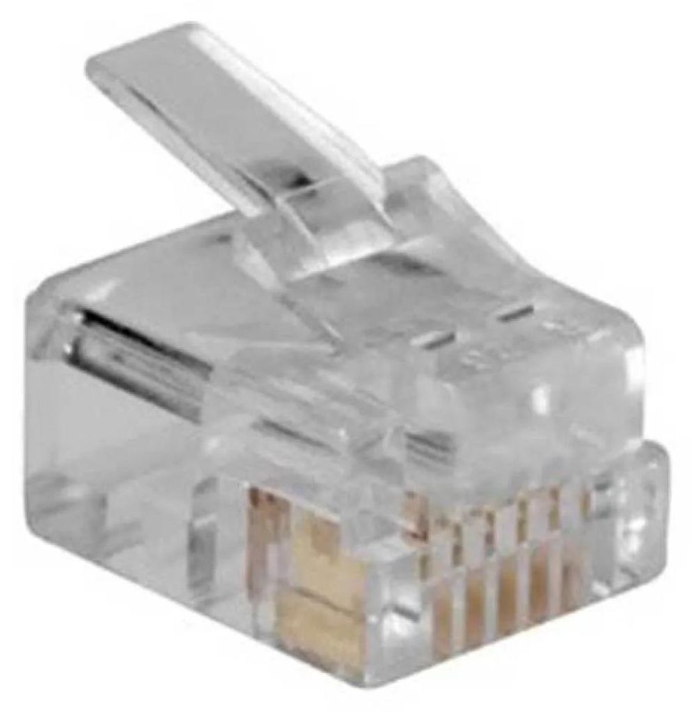 ACT RJ12 (6P/6C) modulaire connector for round cable with stranded conductors