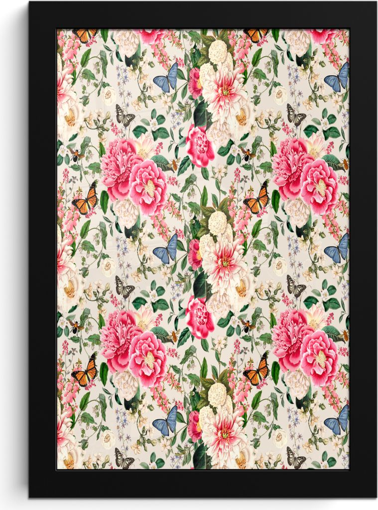 MuchoWow MuchoWow Gerahmtes Poster Blumen - Frühling - Insekten 20x30 cm - Poster mit zchwarzem Bilderrahmen - Drucken - Bilder Poster im Rahmen