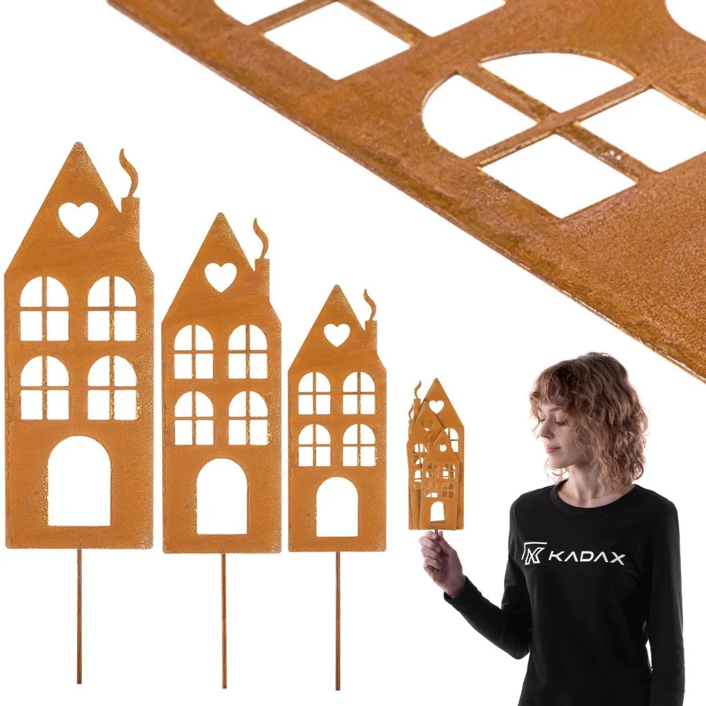 Déco Jardin Durable : 3 Piquets en Acier Corten qui ne s'Abîment Jamais