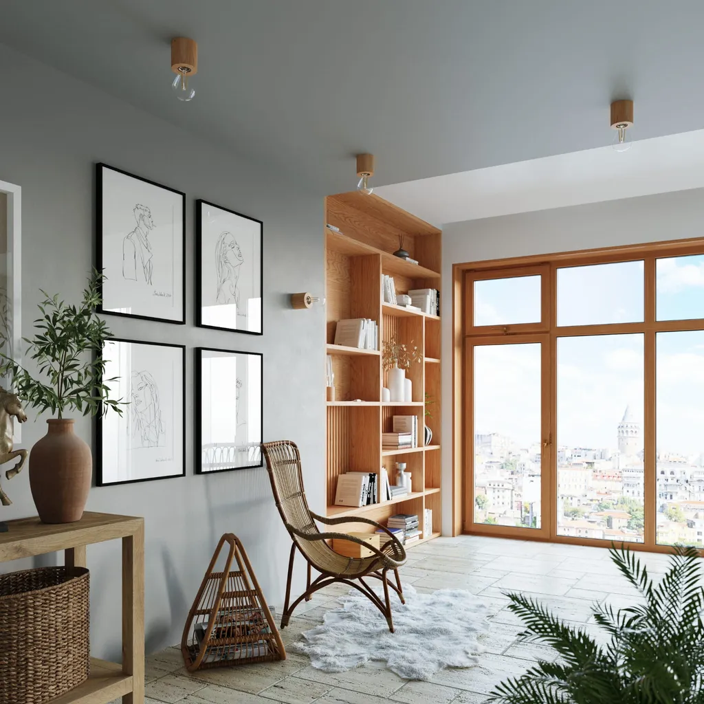 Lampada Cubo Legno SALGADO Sollux | Stile Industrial Loft E27 10cm - 6