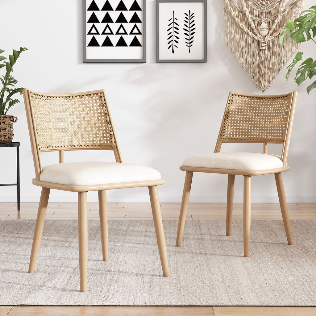 MODFU Esszimmerstühle Polsterstuhl(2er Set)mit holzbein, Produktbild 