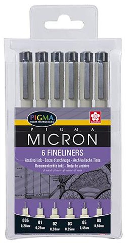 Sakura Fineliner Pigma Micron 6-teilig Produktbild 