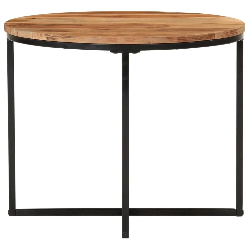 Table basse acacia naturel et métal noir 55x55 cm design artisanal vidaXL