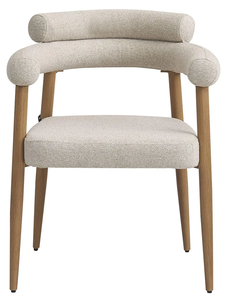Chaise salle à manger Selsey Pragess bouclé beige et chêne naturel - 6