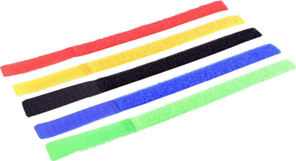 shiverpeaks BASIC-S Klett-Kabelbinder 215 x 16 mm farbig 5 Stück