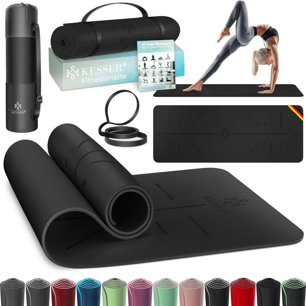 KESSER® Gymnastikmatte mit Tragegurt rutschfest TPE Produktbild 