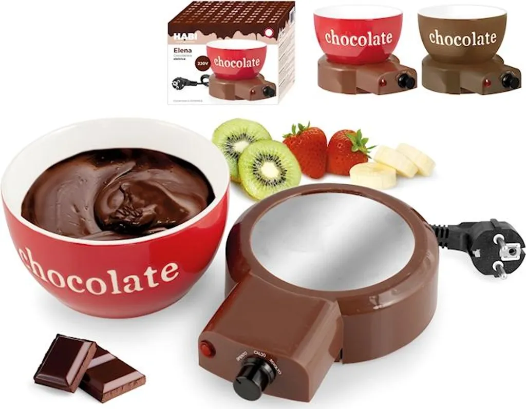 Elena Chocolatière Électrique en Céramique 210W - Couleurs Assorties