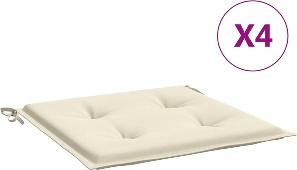 vidaXL Gartenstuhl-Kissen 4 Stk. Creme 50x50x4 cm Oxford-Gewebe