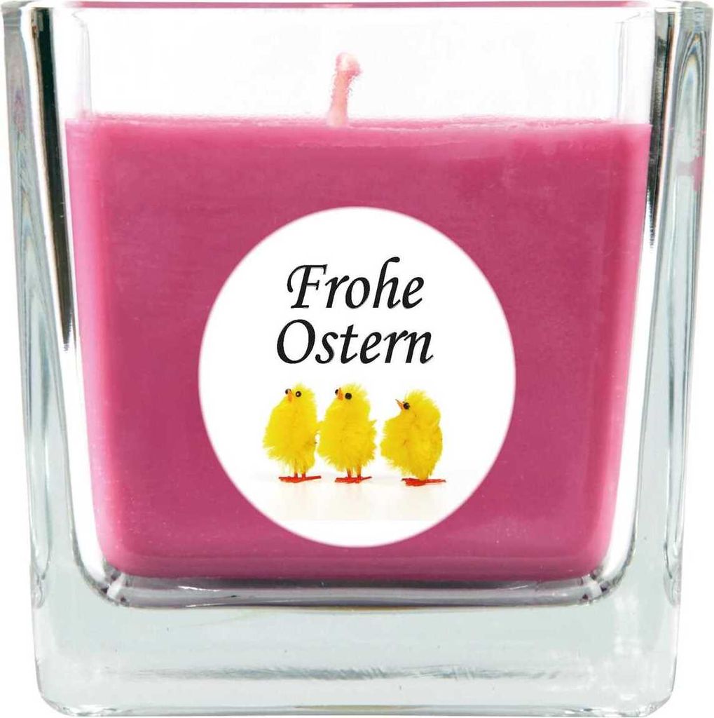 Duftkerze als Ostergeschenk ( Lavendel-Duft ), Design: Küken - Kerze als Osterdeko - 190g. Wachs mit ca. 50 Stunden Brenndauer