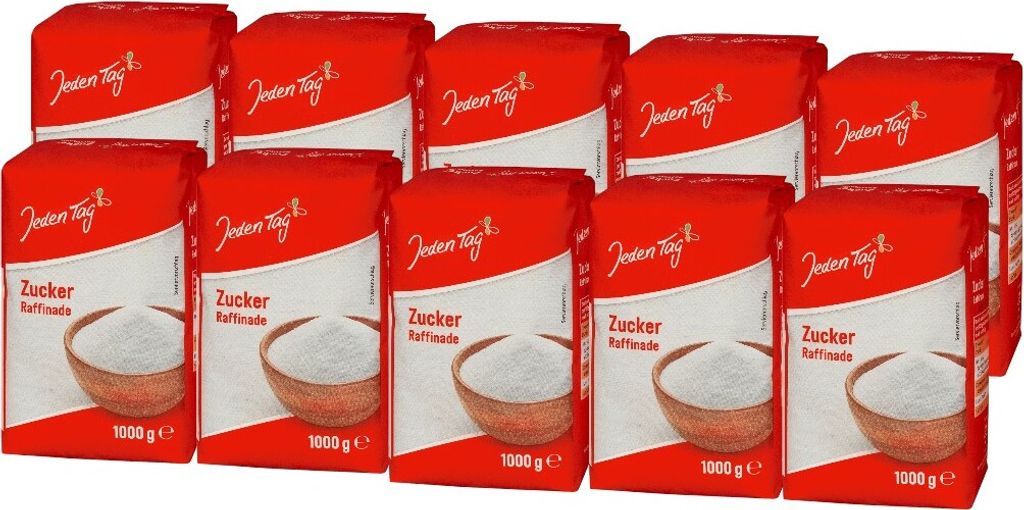 Jeden Tag Zucker Raffinade 10x 1kg Produktbild 