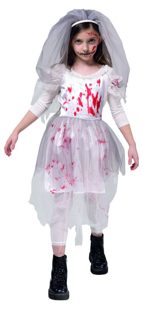 Kleid Horror Braut mit Blut Halloween, Groesse:152 Produktbild 