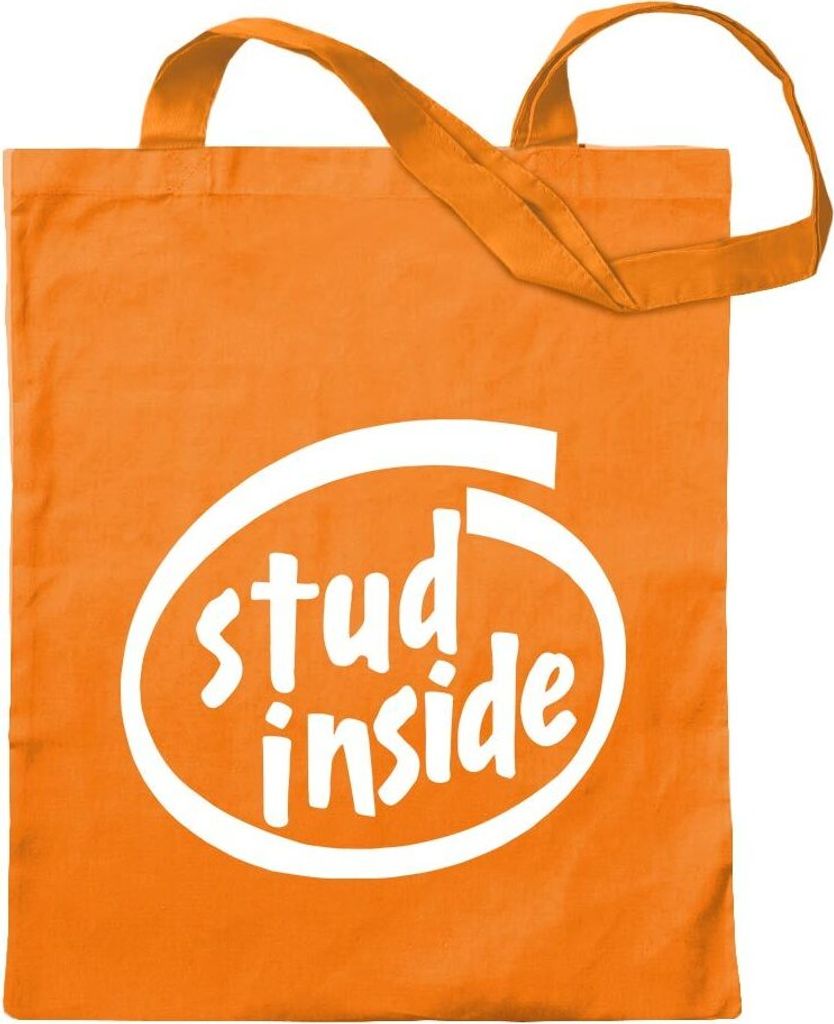 Kiwistar - Baumwolltasche - mandarin - Stud Inside Zucht Farm Pferd - Tragetasche Stoffbeutel Umhängetasche Langer Henkel